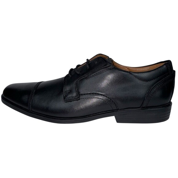 Clarks Mens Size 11.5 Oxford Dress Shoes Dresslite Cap Toe Black Leather New main image 4